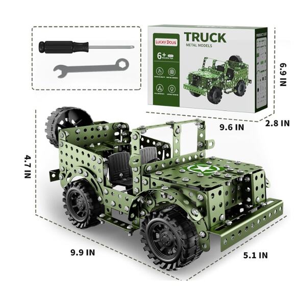 Model Tank metal 4.7'x, 9.9'x5.1", nuts,bolts,screwdriver,wrench,etc, 391 pcs. - Picture 4 of 7